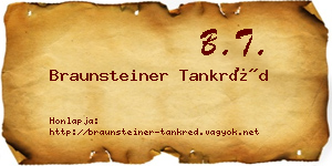 Braunsteiner Tankréd névjegykártya